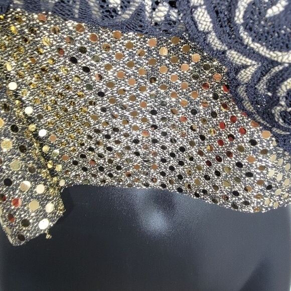 Joseph Ribkoff vintage 90s lace midriff crop top size 12 - Picture 5 of 7